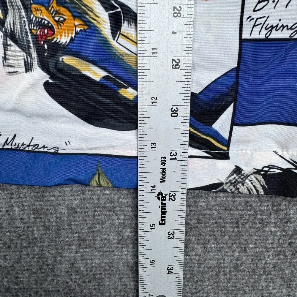 Vintage Ferruche Hawaiian Shirt Men's L Button Short Sleeve Floral Fighter Jet - Picture 7 of 7